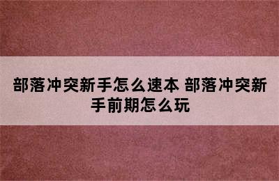 部落冲突新手怎么速本 部落冲突新手前期怎么玩